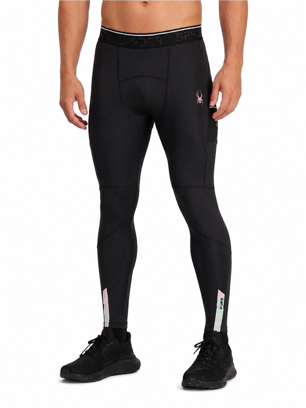 Spyder Active Leggings Women M Black Compression Athletic Pockets Workout